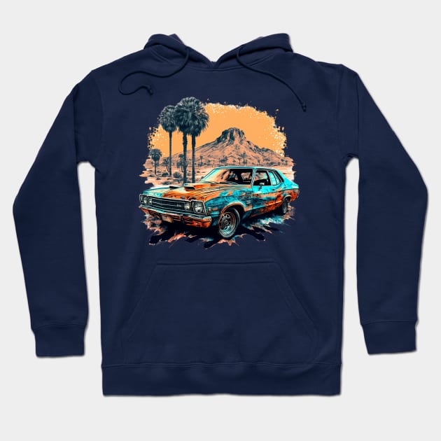 70s Desert Muscle Car Hoodie by 20th Century Tees